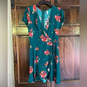 Floral mini wrap dress